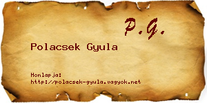 Polacsek Gyula névjegykártya
